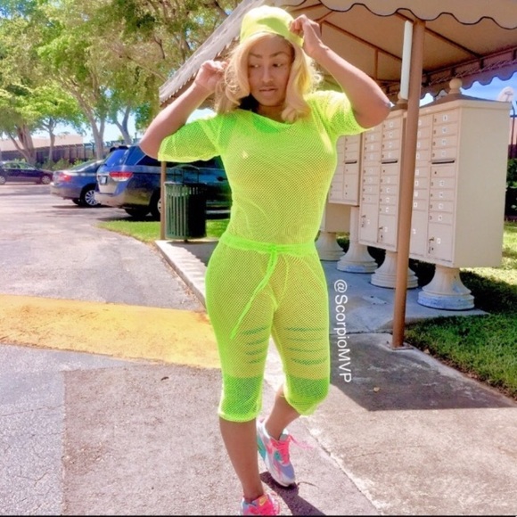 mesh jumpsuit swim cover up